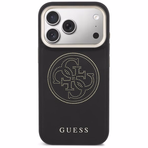 Guess Perforated 4G MagSafe dėklas for iPhone 17 Pro - juodas