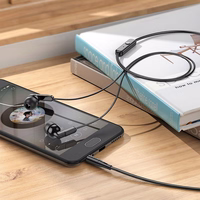 HOCO laidinės ausinės Jack 3,5 mm su mikrofonu M121 juodos