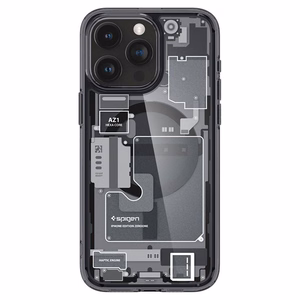 Spigen Ultra Hybrid Mag Dėklas telefonui su MagSafe iPhone 15 Pro - tamsiai pilkas (Zero One Pattern)