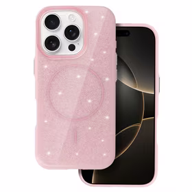 Magnetinis Itin Plonas Blizgus dėklas Iphone 15 Pro šviesiai rožinė