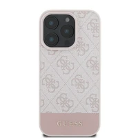 Guess 4G Bottom Stripe dėklas telefonui iPhone 16 Pro - rožinis