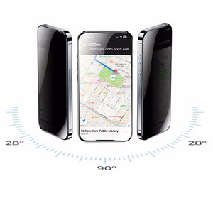 Benks temperuotas stiklas Ultra Shield Privacy FK66 iPhone 16 Pro Max juodas (plonas kraštas)