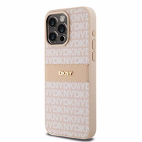 DKNY odinis Mono Stripe ir Metal Logo dėklas telefonui iPhone 15 Pro Max - rožinis