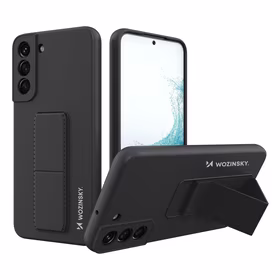 Wozinsky Kickstand Case silikoninis dėklas su stovu Samsung Galaxy S22+ juodas