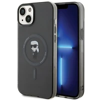 Dėklas telefonui Karl Lagerfeld IML Ikonik Magnetinis MagSafe iPhone 15 Plus - juodas (m)