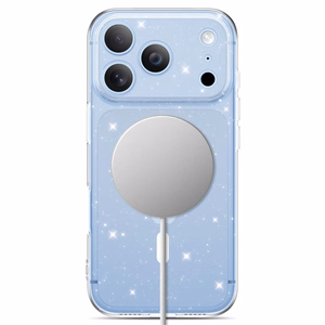 Tech-Protect FlexAir MagSafe dėklas, skirtas iPhone 17 Pro / 18 Pro, skaidrus su blizgučiais