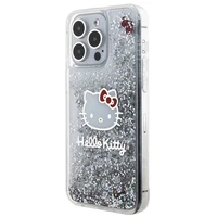 Hello Kitty skysto blizgučio pakabukai Kitty Head dėklas telefonui iPhone 15 Pro Max - sidabrinis