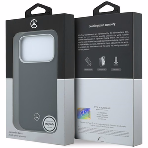 Mercedes odinis MagSafe dėklas iPhone 17 Pro Max medžio efektas - juodas