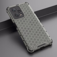 Honeycomb dėklas telefonui Xiaomi Redmi Note 12 Pro+ šarvuotas hibridinis dangtelis juodas