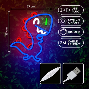 Neon PLEXI LED JURASSIC BABY DINO mėlynas FLNJ01 Forever Light