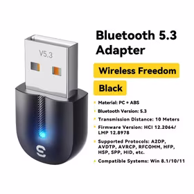 Adapteris Essager "Bei" juodas (USB / Bluetooth 5.3)