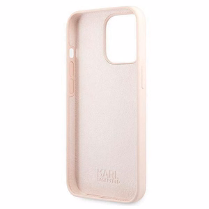 Karl Lagerfeld Silikoninis Karl`o galvos dėklas telefonui iPhone 13 Pro / 13 6.1" - šviesiai rožinis