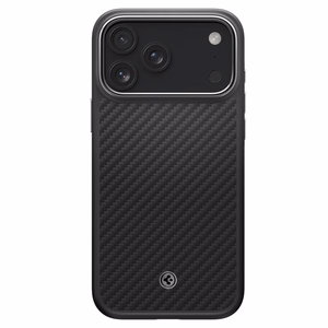 Spigen Enzo Aramid "T" MagSafe dėklas iPhone 17 Pro Max - juoda ir sidabrinė