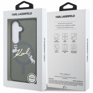Karl Lagerfeld dėklas IML KC Script MagSafe skirtas Samsung Galaxy S26 juodas