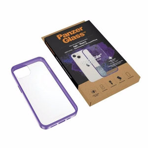 PanzerGlass ClearCase antibakterinis dėklas telefonui su Military Grade sertifikatu iPhone 13 / 14 / 15 - permatomas violetinis