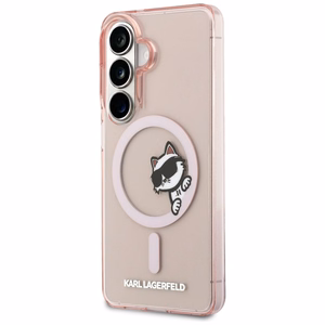 Karl Lagerfeld IML Peekaboo Choupette MagSafe Dėklas for Samsung Galaxy S26 - rožinis