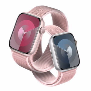 Sportinis nailoninis dirželis Crong Nylon, skirtas Apple Watch 38/40/41/42 mm, pudrinės rožinės spalvos