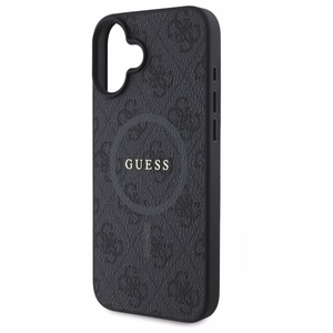 Dėklas telefonui Guess 4G Žiedinis Klasikinis Logotipas MagSafe iPhone 16 - juodas