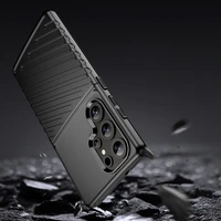 Thunder dėklas telefonui Samsung Galaxy S25 Ultra silikoninis šarvuotas dėklas - juodas