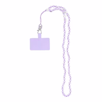 CRYSTAL DIAMOND telefono dirželis, telefono pakabukas / virvelės ilgis 74 cm (37 cm kilpoje) / ant kaklo – violetinis