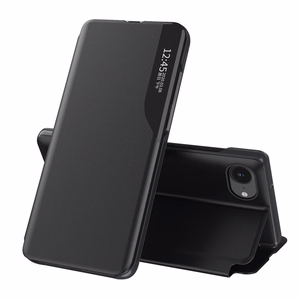 Eco odinis View dėklas elegantiškas dėklas su atvartu ir stovu iPhone 16e - juodas