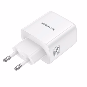 Borofone BN33 Fuente GaN USB-C tinklo įkroviklis QC3.0 PD 40W baltas
