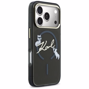 Karl Lagerfeld IML Choupettes Karl Script Logo MagSafe Dėklas for iPhone 17 Pro Max - juodas