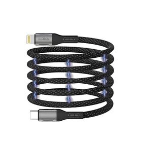Maxlife MXUC-11 magnetinis kabelis USB-C - Lightning 1,0 m 27W juodas nailonas