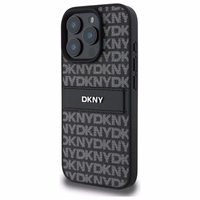 DKNY tekstūrinio rašto dryžuotas dėklas telefonui iPhone 16 Pro - juodas