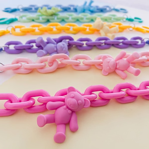 Color Chain (virvė) spalvinga grandinė telefono laikiklis pakabukas kuprinei piniginei geltona