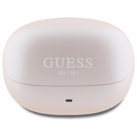 Guess Bluetooth ausinės GUTWST88MCTGP TWS + įkrovimo stotelė rožinės kapsulė spausdintas logotipas