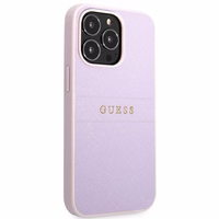 Guess Saffiano Stripe iPhone 13 Pro Max dėklas – violetinis