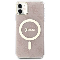 Guess GUHMN61H4STP iPhone 11 6.1" rožinis/rožinis kietas dėklas 4G MagSafe