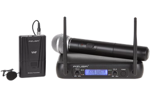 WR-358LD 2 kanalų VHF belaidžių mikrofonų komplektas, rankinis ir prisegamas mikrofonai