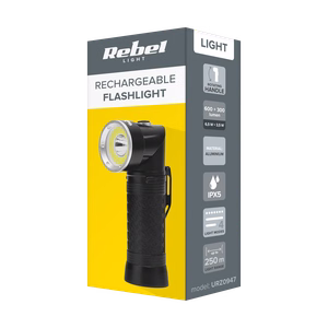 Rebel LED flashlight with movable head
