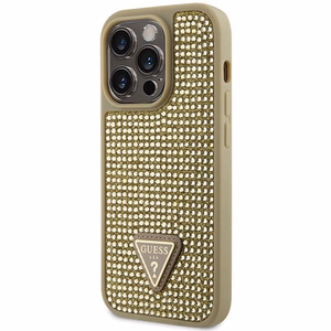 Guess GUHCP14LHDGTPD iPhone 14 Pro 6.1" auksinis/auksinis hardcase Rhinestone Triangle