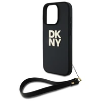 DKNY Wrist Strap Stock Logo dėklas telefonui iPhone 16 Pro Max - juodas