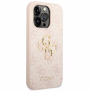 Dėklas Guess PU 4G Metal Logo Apple iPhone 14 Pro rožinis