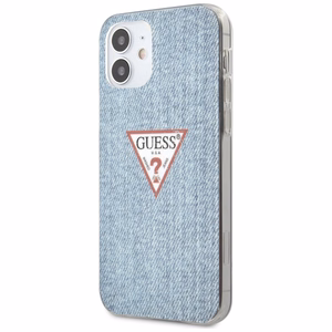 Guess GUHCP12SPCUJULLB iPhone 12 mini 5.4" mėlynas/šviesiai mėlynas kietas dėklas Jeans kolekcija
