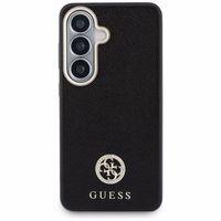 Guess dėklas Rhinestone Round Logo MagSafe for Samsung Galaxy S26 juodas