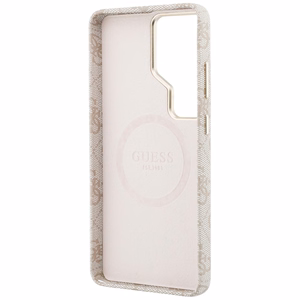 Dėklas Guess PU 4G Script Metal Logo Magnetic Samsung S948 S26 Ultra rožinis