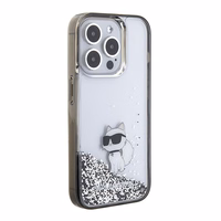 Karl Lagerfeld Liquid Glitter Choupette dėklas telefonui iPhone 15 Pro Max - skaidrus