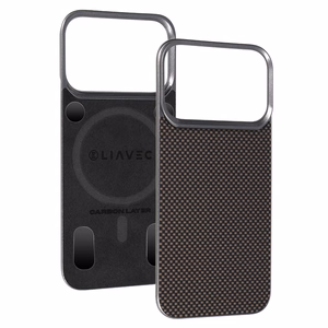 Liavec Carbon Layer Magsafe Aramid Fiber dėklas skirtas Iphone 17 Pro auksinis