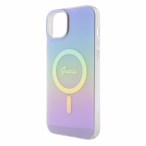 Guess GUHMP15SHITSU iPhone 15 6.1" violetinis/violetinis kietas dėklas IML Iridescent MagSafe