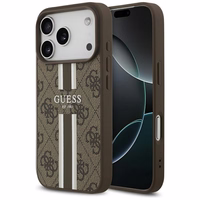 GUESS dėklas telefonui IPHONE 17 Pro, suderinamas su MagSafe GUHMP17LP4RPSW (4G Printed Stripes), rudas