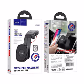 Automobilinis universalus telefono laikiklis Hoco CA61 Kaile tvirtinamas ant prietaisų skydelio, magnetinis juodas