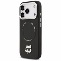 Karl Lagerfeld Choupette Pin Magnetinis dėklas telefonui iPhone 17 Pro - juodas