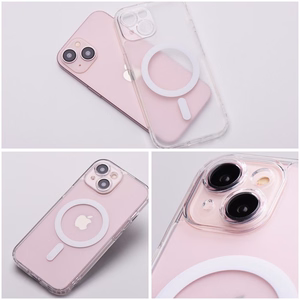 FROST MAG COVER dėklas telefonui su kameros apsauga, suderinamas su MagSafe, skirtas IPHONE 14 Plus, šerkšninė skaidri