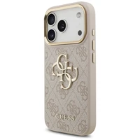 Guess 4G Big 4G Classic Logo Big Strap Metal Buttons dėklas iPhone 17 Pro Max (m) - rožinis