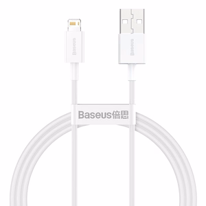 Baseus CALYS-A02 mobiliojo telefono laidas Balta 1 m USB A Lightning